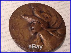 Antique French 1914 World War One Revanche! Commemorative Bronze Medal