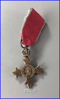 Antique WW2 British OBE Silver Medal CZX