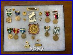 Army Nurse Corps WWII Korean War Era Medals / Dog Tags / Insignia Group