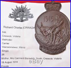 Australian 1967 Anzac Commemorative WW1 Gallipoli Medal/Plaque