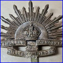 Australian Anzac Ww1 Light Horse Rising Sun Uniform Hat Or Cap Badge Medal 10