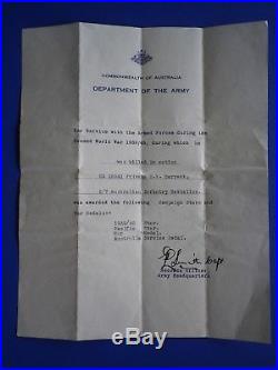 Australian WW2 medal group of 4 with paperwork. KIA 1943 New Guinea. 2/7Bn