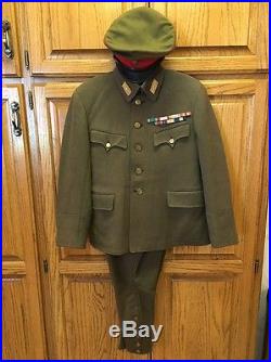 Authentic WW2 Japanese Army General Officer's Full Uniform Tunic Pants Hat Medal