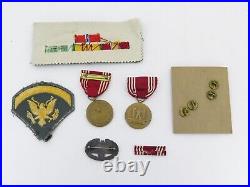 Authentic WWII US Army Medal Collection Good Conduct Combat Medic & Gold Plated