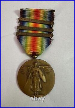 Authentic WWI Service Medal With 3 Bars