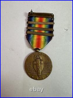 Authentic WWI Service Medal With 3 Bars