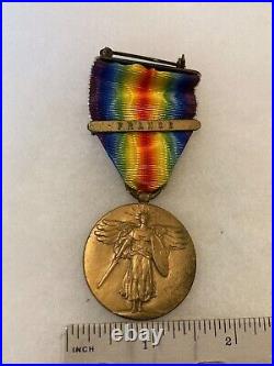 Authentic WWI World War I United States US Victory Medal France 6A
