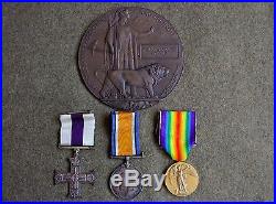 Black Watch Ww1 Military Cross Casualty Medals With Memorial Plaque