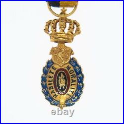 Belgique. Belle Medal of / The Work 1ere Class Belgian, IN Gold And Enamel, Min
