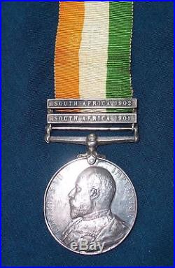 Boer and WW1 4 Medal Collection Awarded to Private 12560 A C Simons RAMC