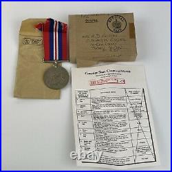 Boxed WW2 1939-45 War Medal London From Army Medal Office Re-Issue