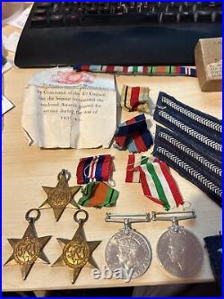 Boxed WW2 RAF Medal Group Inc France & Germany Star, Badges And Patches (11434)