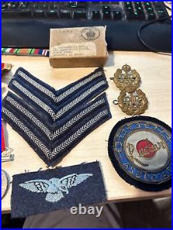 Boxed WW2 RAF Medal Group Inc France & Germany Star, Badges And Patches (11434)