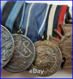 Brilliant Rare WW1 German Ostee Division Finnish Civil War Large 8 Medal Bar