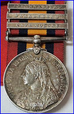 British Army 3rd Burma War, Boer War & Ww1 Medal Group 942 T Rennie K. O. S. B