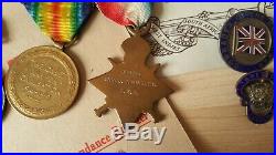 British WW1 Medal Trio British Red Cross Medals & Ephemera + Badges Same Family
