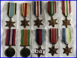 British WW2 Medals Complete Aircrew Europe Star Atlantic Burma Pacific Germany