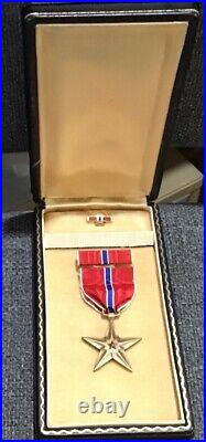 Bronze Star Medal Name Engraved Coffin Box Unresearched Original