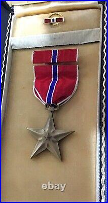 Bronze Star Medal Name Engraved Coffin Box Unresearched Original