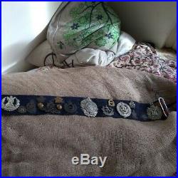 Canadian Army Collectible Ww2 Era Belt With Medals