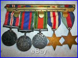 Canadian Normandy Campaign Medal Group of (5) WW2 Medals with Overseas Clasp