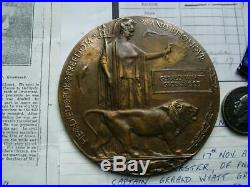 Captain RFA WW1 pair war medals Death Plaque Gallipoli & Wounded France 1918