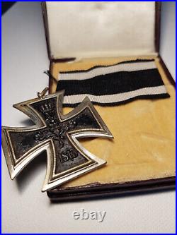 Cased 1914 Iron Cross 2nd class, 3 part made with iron core, made in WW2