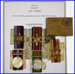 Casualty WW2 Medal Group Of 5 1939-45, Burma, Africa Stars, War & Defence Medals
