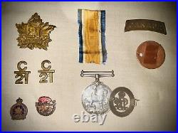 Collection Of Medals WW I Canadian 21 Infantry Identity Disk Empire Medals