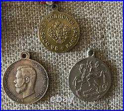 Collection Of Russian Imperial Military And Civilian World War One Badges Medals