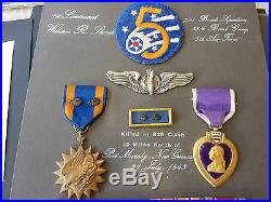 Complete WW2 US Air Force Medal Group Killed in Action Named Medals & Photos