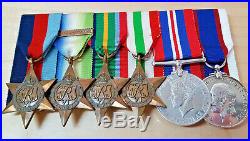 D-day & Anzio Ww2 Royal Navy Group 6 Medals Ss12319 Stoker Jones Hms Mauritius