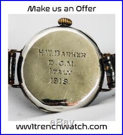 Distinguished Conduct Medal Awarded to HW Barker ENGRAVED WW1 Trench Watch