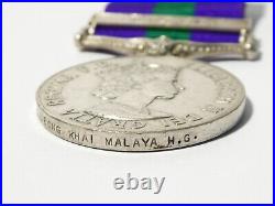 EIIR GSM Medal H. G. LEONG KHAI MALAYA HOME GUARD Malaya Clasp #AK20