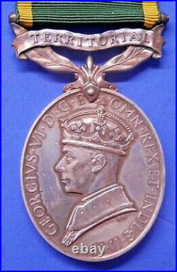 Efficiency Medal Bar Territorial George VI 1st type 793408 Gnr J Inglis RA