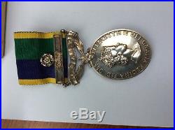 Efficiency Medal T & A. V. R. Suspender RAMC + WW2 BURMA group + Red Cross LSGC