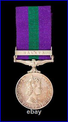 Elizabeth II General Service Medal Malaya Clasp 22865064. PTE. C. BROWN. E. YORKS
