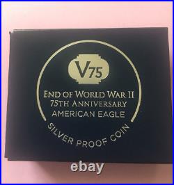 End Of World War ll 75th Anniversary Proof Silver Coin & Silver Medal + 6 cent