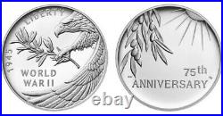 End of World War II 75th Anniversary 1 oz. Silver Proof Medal Low Mintage