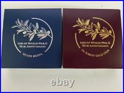 End of World War II 75th Anniversary 24-Karat Gold Coin AND Silver Medal
