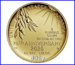 End of World War II 75th Anniversary 24-Karat Gold Coin IN HAND