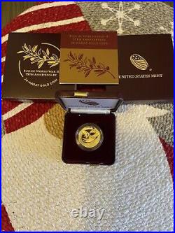 End of World War II 75th Anniversary 24-Karat Gold Coin & Silver Medal, On Hand