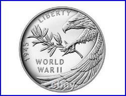 End of World War II 75th Anniversary American Eagle Silver Medal IN HAND