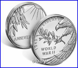 End of World War II 75th Anniversary American Eagle Silver Proof Medal CONFIRMED
