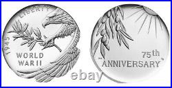 End of World War II 75th Anniversary Silver Medal Coin SHIPS TODAY