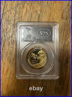 End of World War II WW2, 75th Anniversary 24-Karat Gold Medal Coin PCGS PR69DCAM