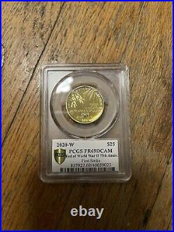 End of World War II WW2, 75th Anniversary 24-Karat Gold Medal Coin PCGS PR69DCAM
