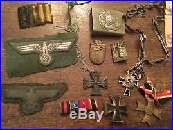Estate Lot WW2 Medals, Medal German Badges/Arm Bands/Buckles/Pins/Currency