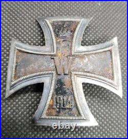 Europe Iron Cross medal 1914 WK 1, 1914 1918 WW II encased in silver