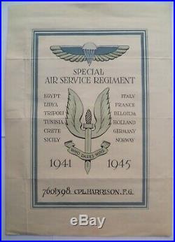Excellent WW2 SAS Special Air Serivce Group to Cpl F. G. Harrison Medal badge